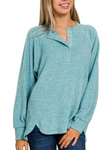 Brushed Hacci Henley Shirt (S/M - 2X/3X)