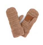 CC Knitted Mittens - Black, Charcoal, Ivory, Taupe