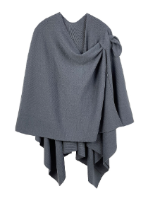 Ruana with Shoulder Strap - Black or Charcoal