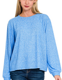 Hacci Round Neck Long Sleeve Shirt - Multiple Colors (S-3X)