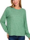 Hacci Round Neck Long Sleeve Shirt - Multiple Colors (S-3X)