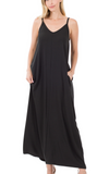 V-Neck Maxi Dress - Black (S-L)