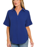 Collared Airflow Short Sleeve Shirt - Multiple Colors (S-XL)