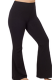 Cotton Yoga Flare Pants - Brown or Black (S-3X)