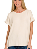 Hacci Melange Round Neck Short Sleeve Tee - Multiple Colors (S-3X)