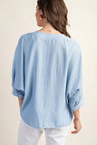 Loose Fit V-Neck Blouse (S-L)