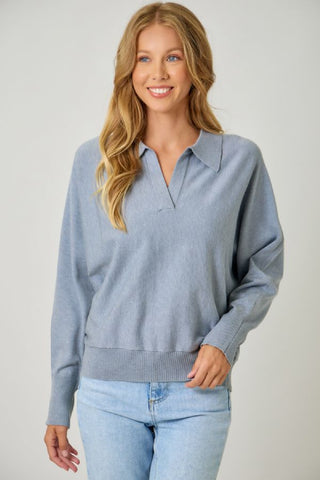 Polo Sweater - Soft Blue (S-L)
