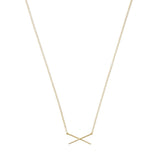 X Bar Necklace - Gold