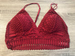 Geometric Lace Bralette (Ruby Red, Stone Blue or Cream)
