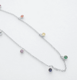 Rainbow Crystal Stardust Necklace - Gold