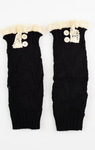 Crochet Boot Leg Warmer - Black