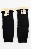 Crochet Boot Leg Warmer - Black