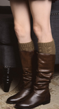 Cable Knit Boot Cuffs - Mocha