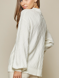 Balloon Sleeve Textured Sweater - Plus (2X)