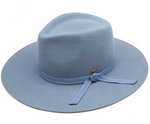 CC Felt Panama Hat with Grosgrain Bow - Steel Blue