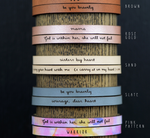 Inspirational Leather Bracelets (Multiple Sayings and Colors)