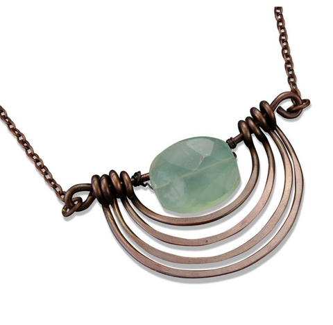 Copper Arcs Necklace with Aventurine