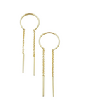 Threader Drop Bar Earrings - Gold or Silver