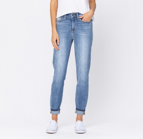 Judy Blue High Rise Double Cuff Slim Fit Jeans (11, 18W)