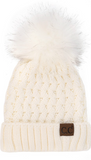 CC Lattice Beanie with Pom (Multiple Colors)