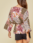 Kimono Sleeve Patchwork Top (2X)