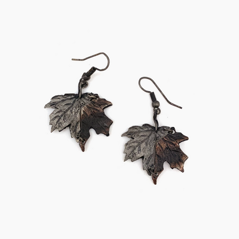 Maple Leaves Pewter Earrings