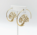 Tree of Life Open Hoop Earrings