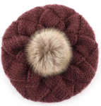 CC Beret Beanie with Pom (Multiple Colors)