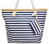Navy Stripe Beach Bag
