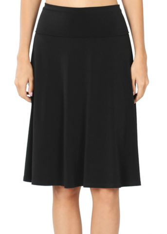 Fold-over A-line Skirt - Plus