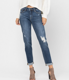 Judy Blue Knee Distressed Slim Fit Jeans - Plus (18W, 20W)
