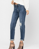 Judy Blue Knee Distressed Slim Fit Jeans - Plus (20W)