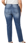 Zenana Mid-Rise Straight Leg Jeans - (16-20)