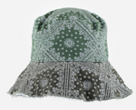 CC Paisley Bandana Bucket Hat (Grey/Navy)