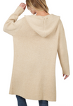 Hooded Open Front Cardigan (Multiple Colors) (L, 2X, 3X)