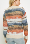Multi-Colored Half Zip Pullover Sweater (S)
