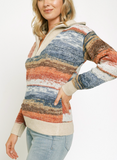 Multi-Colored Half Zip Pullover Sweater (S)