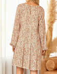 Long Sleeve Floral Babydoll Dress (L)