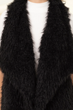 Faux Fur Open Vest (S-L) - Black
