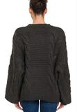 Oversized Cable Sweater (XS, S, L) - Black