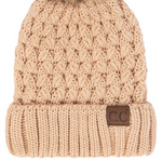 CC Lattice Beanie with Pom (Multiple Colors)