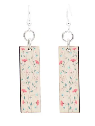 Retro Blossom Wood Earrings
