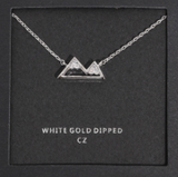 CZ Topped Mountain Necklace - Gold