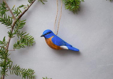 Hanging Blue Bird Ornament