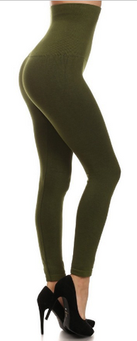 High Waist Fleece-Lined Leggings (Multiple Colors) - One Size (0-8)