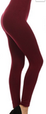 High Waist Fleece-Lined Leggings (Multiple Colors) - One Size (0-8)