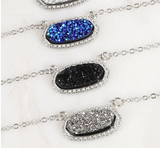 Druzy Gemstone Necklace (Multiple Colors)