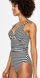 One Piece Swimsuit (Black or Striped) (S, M)