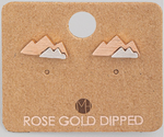 Mini Mountain Stud Earrings (Silver Behind Gold)