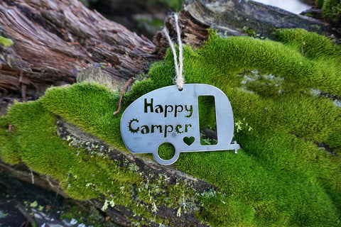 Happy Camper Steel Ornament